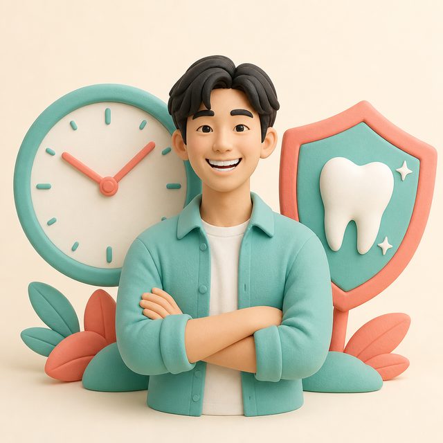라이나치아보험 가입 최적 시기, 건강한 미소 일러스트